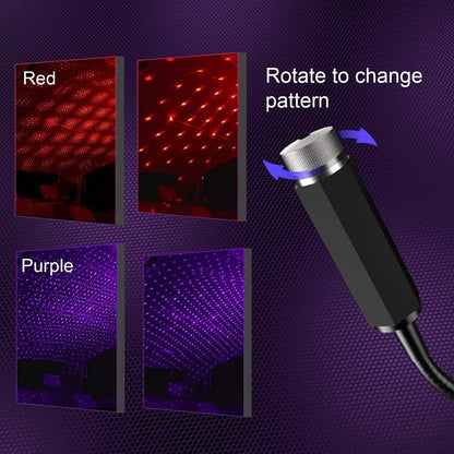 جهاز عرض نجوم ارجواني للسيارة بمنفذ USB من سوكال-ليد، ضوء ليلي قابل للتعديل، اضواء سقف رومانسية للديكور الداخلي